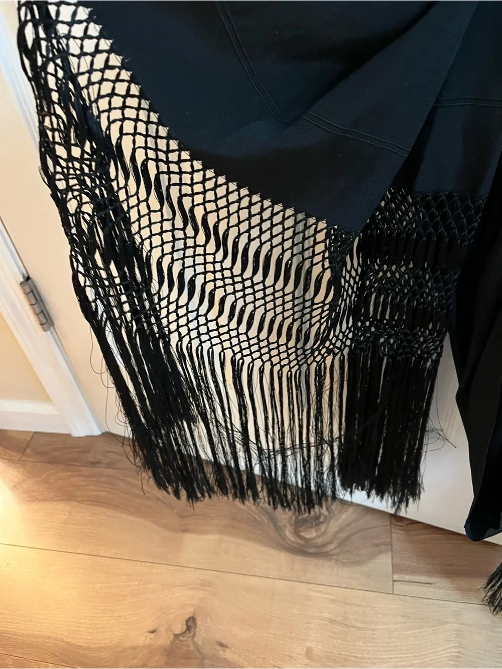 Black Fringe Scarf - Women's Accessory